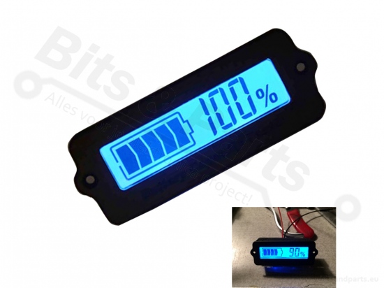 Accu capaciteits-meter/-display blauw
